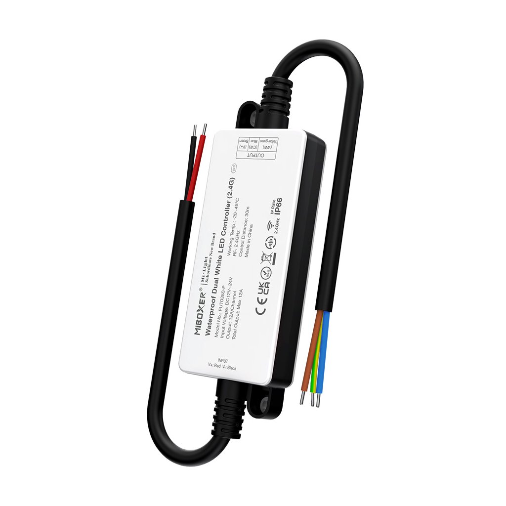 LED prijímač Dual White vodeodolný IP66 - 2,4GHz (FUT035S-P) - iconic-led.sk
