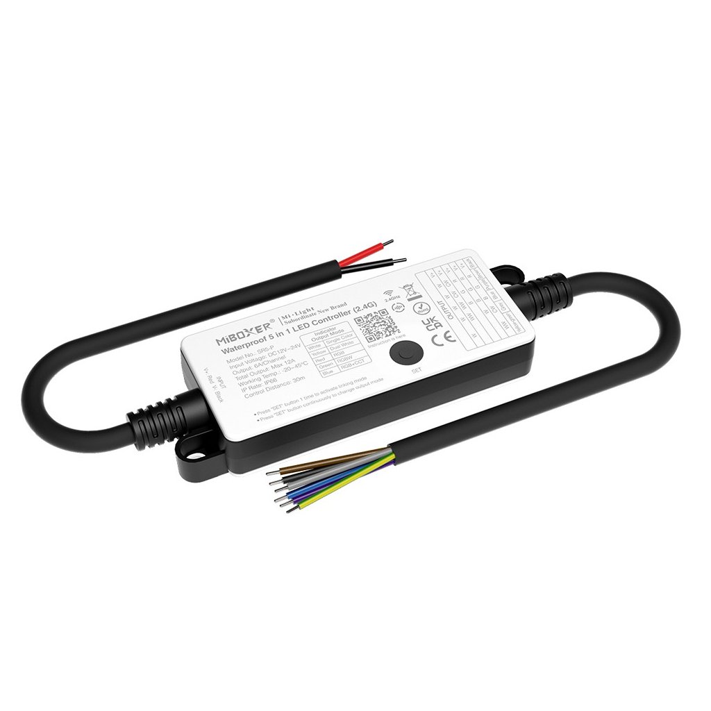 SR5-P 5v1 MiBoxer vodotesný LED prijímač 2.4GHz | iconic-led.sk