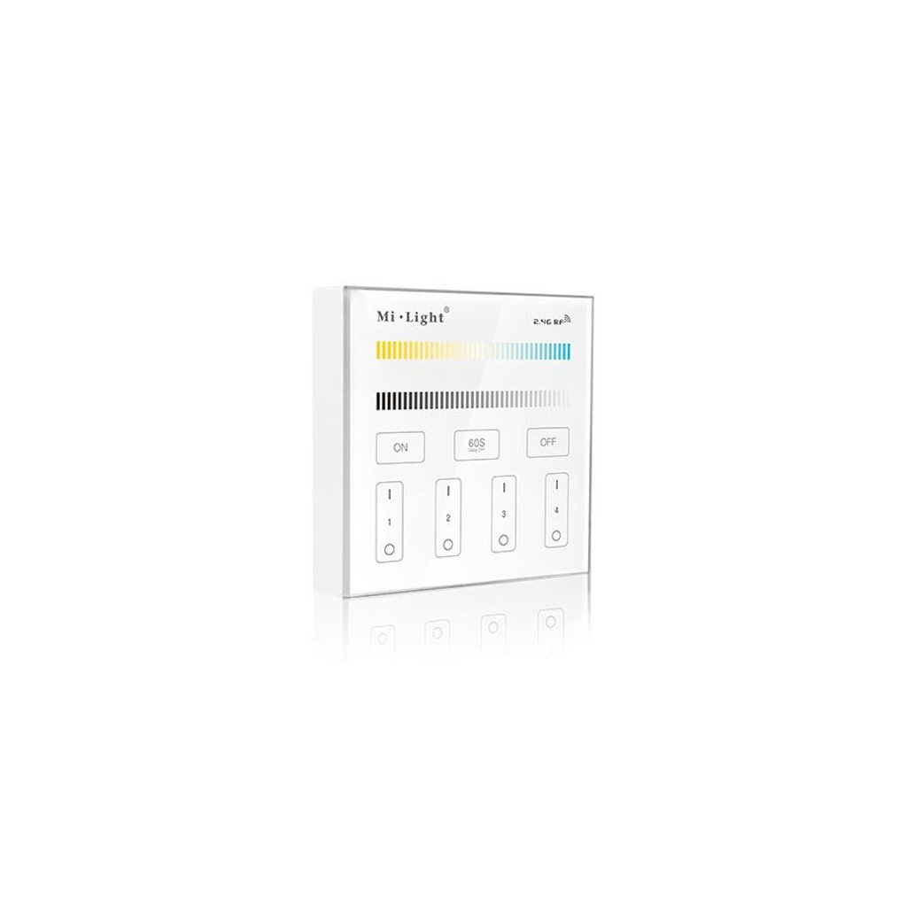 LED ovládač RF6 4 okruhy Dual White - 2,4GHz - Nástenný - iconic-led.sk